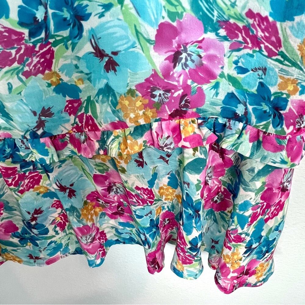 Show Me Your MuMu Floral Midi Dress in Blue, Pink, Green - Picture 5 of 9